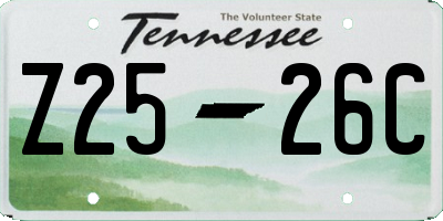 TN license plate Z2526C