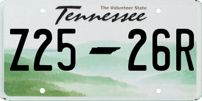 TN license plate Z2526R