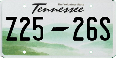 TN license plate Z2526S