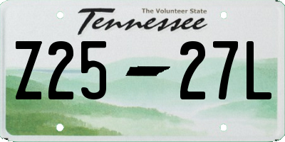 TN license plate Z2527L