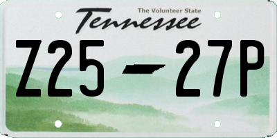 TN license plate Z2527P