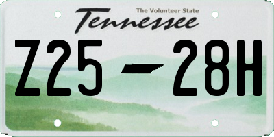 TN license plate Z2528H