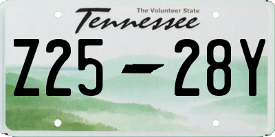 TN license plate Z2528Y