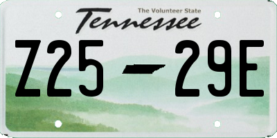 TN license plate Z2529E