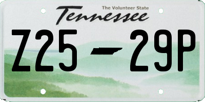 TN license plate Z2529P