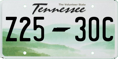 TN license plate Z2530C