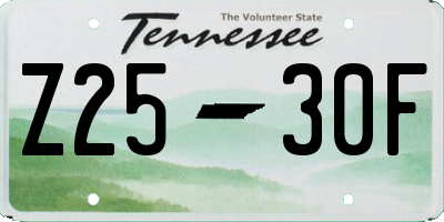 TN license plate Z2530F