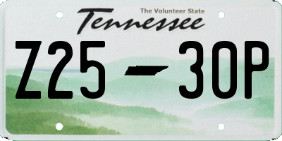 TN license plate Z2530P