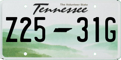 TN license plate Z2531G