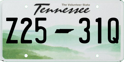TN license plate Z2531Q