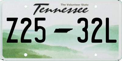 TN license plate Z2532L