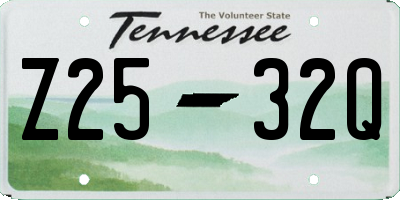 TN license plate Z2532Q