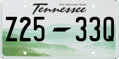 TN license plate Z2533Q