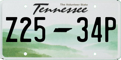 TN license plate Z2534P