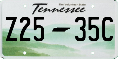 TN license plate Z2535C