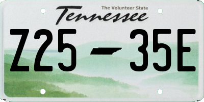 TN license plate Z2535E
