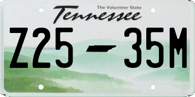 TN license plate Z2535M