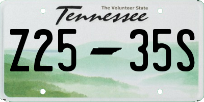 TN license plate Z2535S