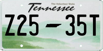TN license plate Z2535T