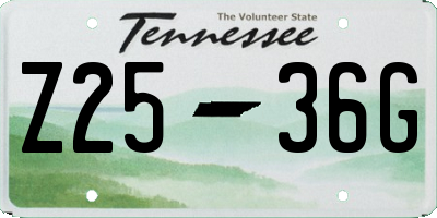 TN license plate Z2536G