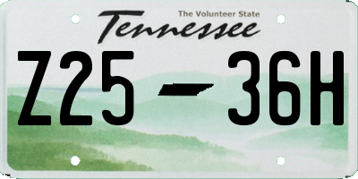 TN license plate Z2536H