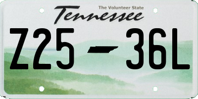 TN license plate Z2536L