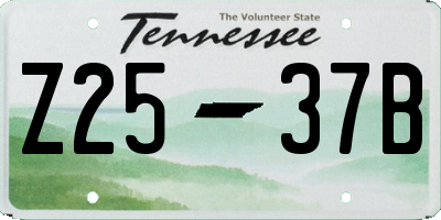 TN license plate Z2537B
