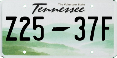 TN license plate Z2537F