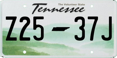 TN license plate Z2537J