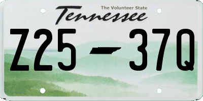 TN license plate Z2537Q