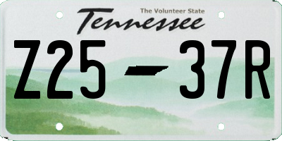 TN license plate Z2537R