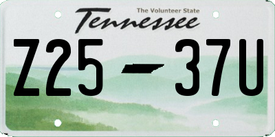 TN license plate Z2537U