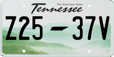 TN license plate Z2537V
