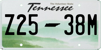 TN license plate Z2538M