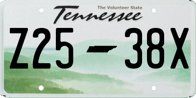 TN license plate Z2538X
