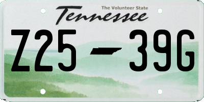 TN license plate Z2539G