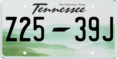 TN license plate Z2539J