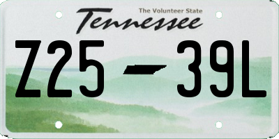 TN license plate Z2539L