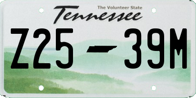 TN license plate Z2539M