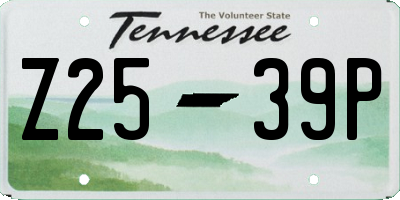 TN license plate Z2539P