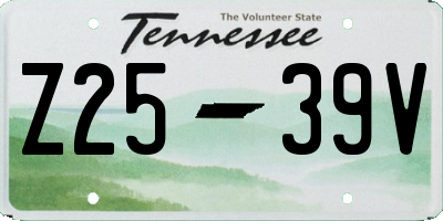 TN license plate Z2539V