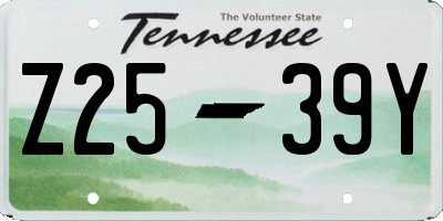 TN license plate Z2539Y