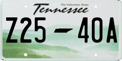 TN license plate Z2540A