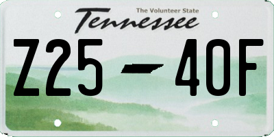 TN license plate Z2540F