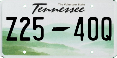 TN license plate Z2540Q