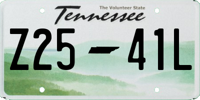TN license plate Z2541L