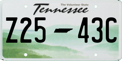 TN license plate Z2543C