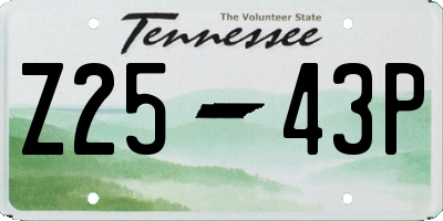 TN license plate Z2543P