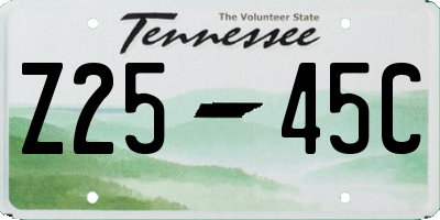 TN license plate Z2545C