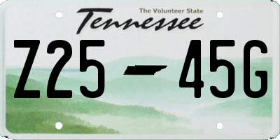 TN license plate Z2545G